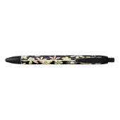Flowers Naif  Retro Style Design Zwarte Inkt Pen (Achterkant)