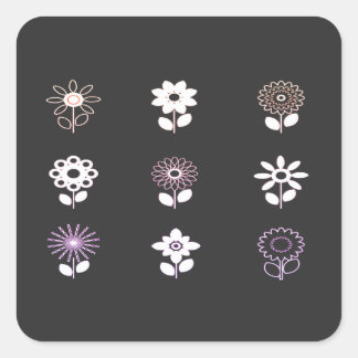 Flowers, Nature, Flower Icons Vierkante Sticker