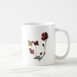 Flowers Natuur Art Butterfly Poppy Koffiemok