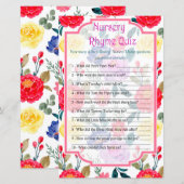 Flowers Nursery Rhyme Quiz baby shower game (Voorkant / Achterkant)