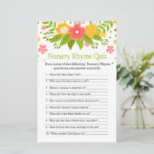 Flowers Nursery Rhyme Quiz baby shower game (Staand voorkant)