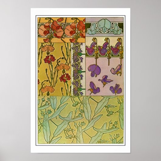 Flowers of Art Nouveau Style, Mucha Poster (Voorkant)