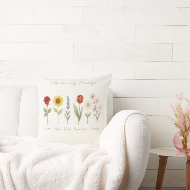 Flowers of Feelings Sierkussen - Liefde, Hoop & We (Bank)