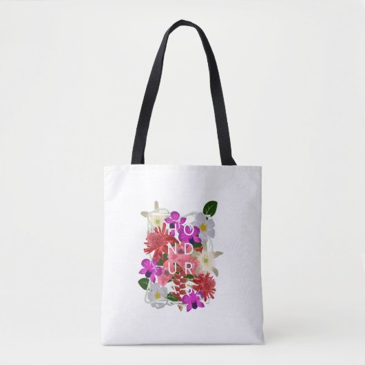 Flowers Of Honduras Word Art Honduran Pride Tote Bag (Voorkant)