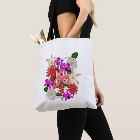 Flowers Of Honduras Word Art Honduran Pride Tote Bag (Dichtbij)