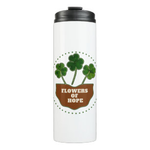 Flowers of Hope Three -Leaf Clover Lucky Charm Thermosbeker