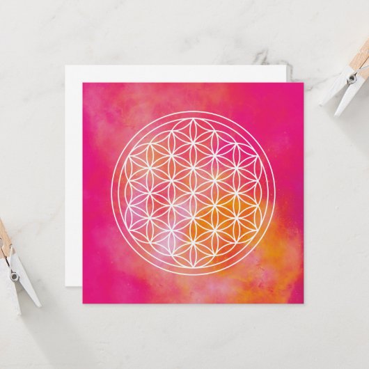 Flowers of life kaart (Voorkant / Achterkant in situ)