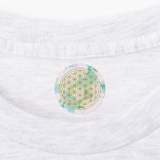 Flowers of life labels (Aangebracht)