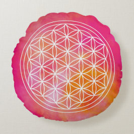 Flowers of life rond kussen
