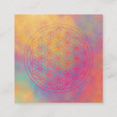 Flowers of life vierkante visitekaartje (Voorkant)