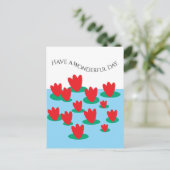 Flowers on a pond briefkaart (Staand voorkant)