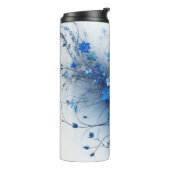 Flowers on a Vine Blue and White Thermal Tumbler Thermosbeker (Gedraaid links)