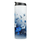 Flowers on a Vine Blue and White Thermal Tumbler Thermosbeker (Geroteerd rechts)