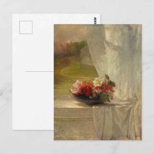 Flowers On A Window Ledge beroemd gemaakt door Joh Briefkaart (Voorkant / Achterkant)