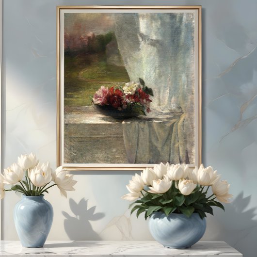 Flowers on a Window Ledge (c. 1861), John La Farge Poster