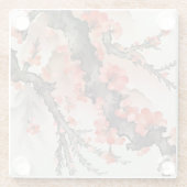 Flowers on Black Glazen Onderzetter (Achterkant)