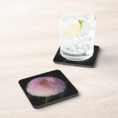 flowers on black - rosa Bellis Bier Onderzetter (Rechterzijde)