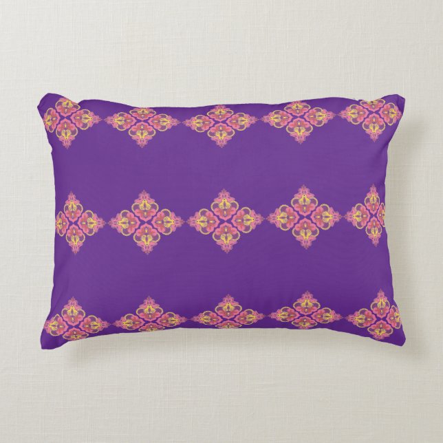 Flowers on Purple Accent Pillow Kussen (Voorkant)