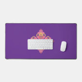 Flowers on Purple Desk Mat (Keyboard & Muis)