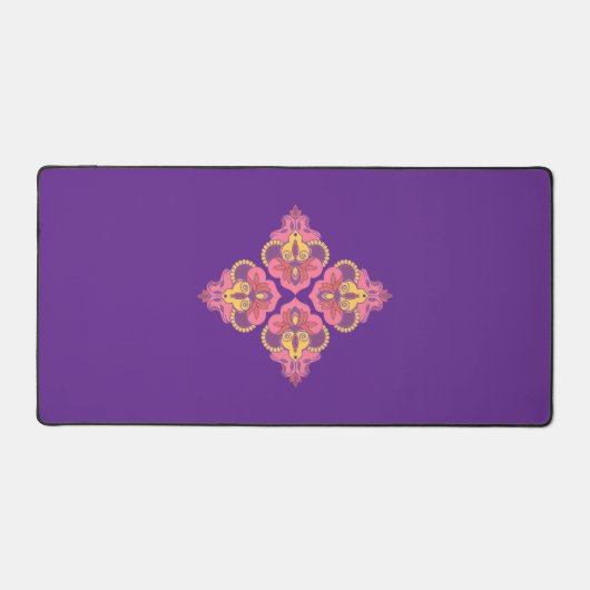 Flowers on Purple Desk Mat (Voorkant)