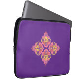 Flowers on Purple Electronics Bag Laptop Sleeve (Voorkant Rechts)