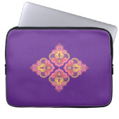 Flowers on Purple Electronics Bag Laptop Sleeve (Voorkant)