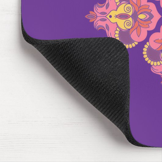 Flowers on Purple Mousepad Muismat (Hoek)