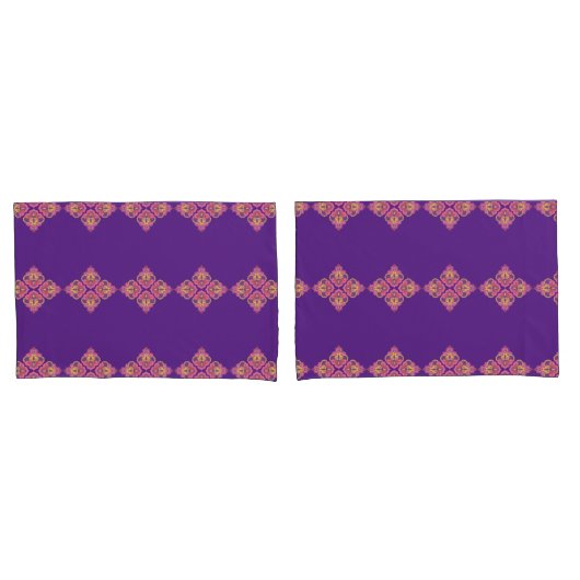 Flowers on Purple Pillowcase Kussensloop (Voorkant-Set)