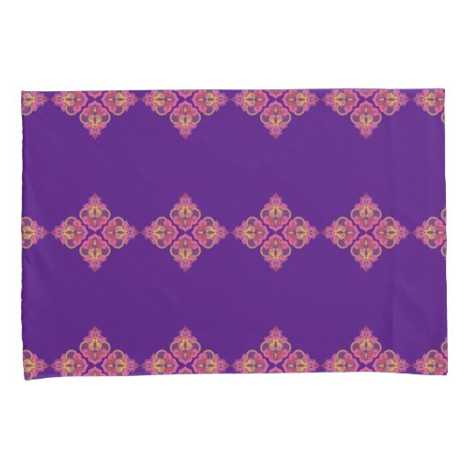 Flowers on Purple Pillowcase Kussensloop (Voorkant-Rechts)