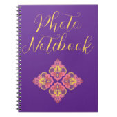 Flowers on Purple Spiral Photo Notebook Notitieboek (Voorkant)