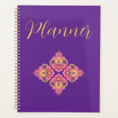Flowers on Purple Spiral  Planner (Voorkant)