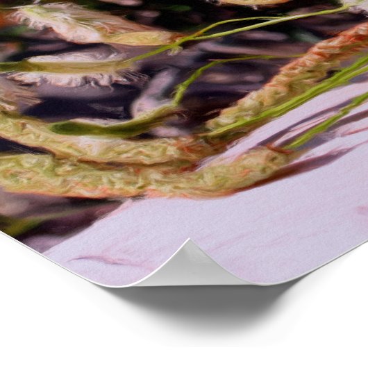 Flowers on Rock Oil Photo Painting Poster (Hoek)