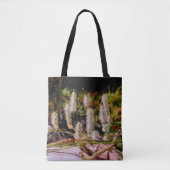 Flowers on Rock Oil Photo Painting Tote Bag (Voorkant)