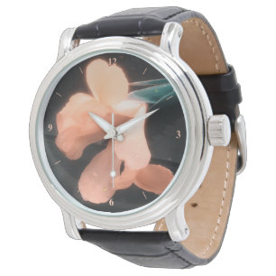 Flowers on Slate, versie 4 Horloge