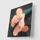 Flowers on Slate, versie 4 Vierkante Klok (Hoek)