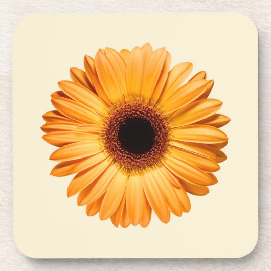 Flowers Orange Gerbera Bier Onderzetter (Voorkant)