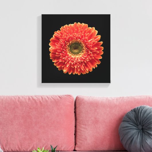 Flowers Orange Gerbera Daisy Canvas Afdruk (Insitu (Woonkamer))