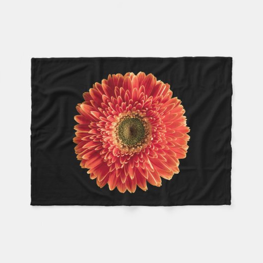 Flowers | Orange Gerbera Daisy Fleece Deken (Voorkant (Horizontaal))