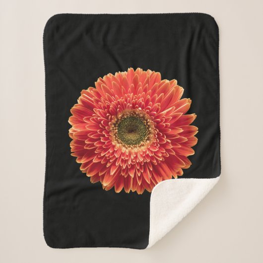 Flowers Orange Gerbera Daisy Sherpa Deken (Voorkant)