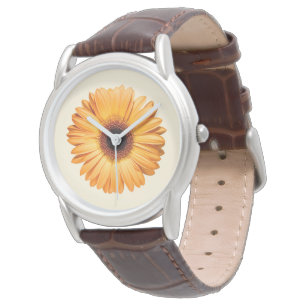 Flowers Orange Gerbera Horloge