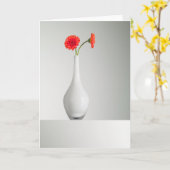 Flowers Orange Gerbera in Vase Kaart (Gele Bloem)