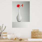 Flowers Orange Gerbera in Vase Poster (Keuken)