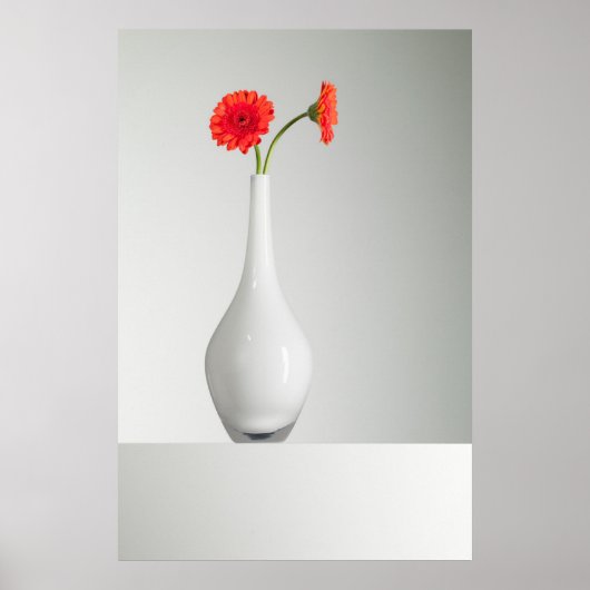 Flowers Orange Gerbera in Vase Poster (Voorkant)