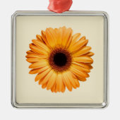 Flowers Orange Gerbera Metalen Ornament (Voorkant)