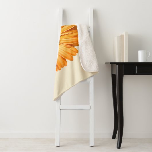 Flowers Orange Gerbera Sherpa Deken (In situ)