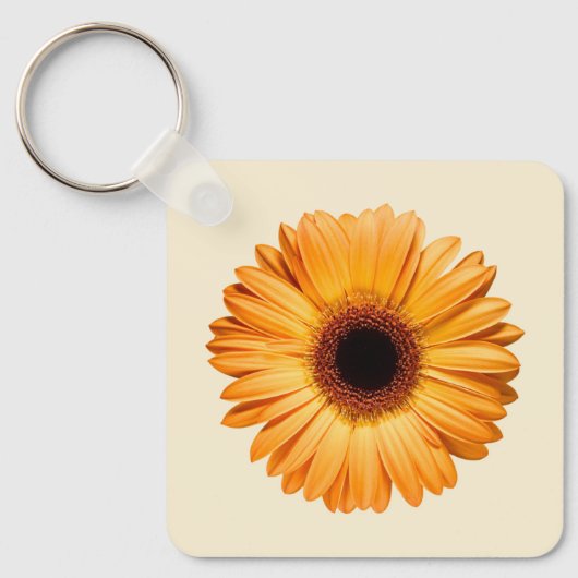 Flowers Orange Gerbera Sleutelhanger (Voorkant)