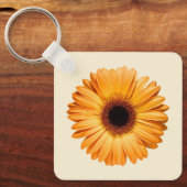Flowers Orange Gerbera Sleutelhanger (Voorkant)