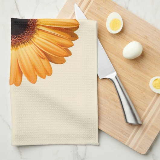 Flowers Orange Gerbera Theedoek (Quarter Fold)