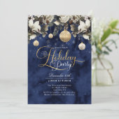 Flowers Ornamenten Holiday Party Kaart (Staand voorkant)