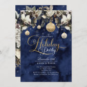 Flowers Ornamenten Holiday Party Kaart (Voorkant / Achterkant)